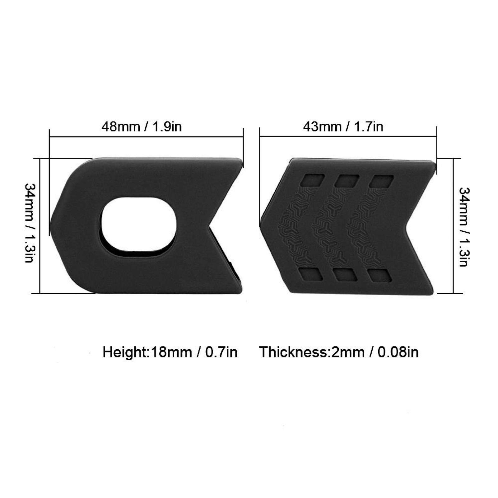 Fundas para Platos y Bielas de Bicicleta, Protector de Silicona para Manivela, Negro, 1 Par