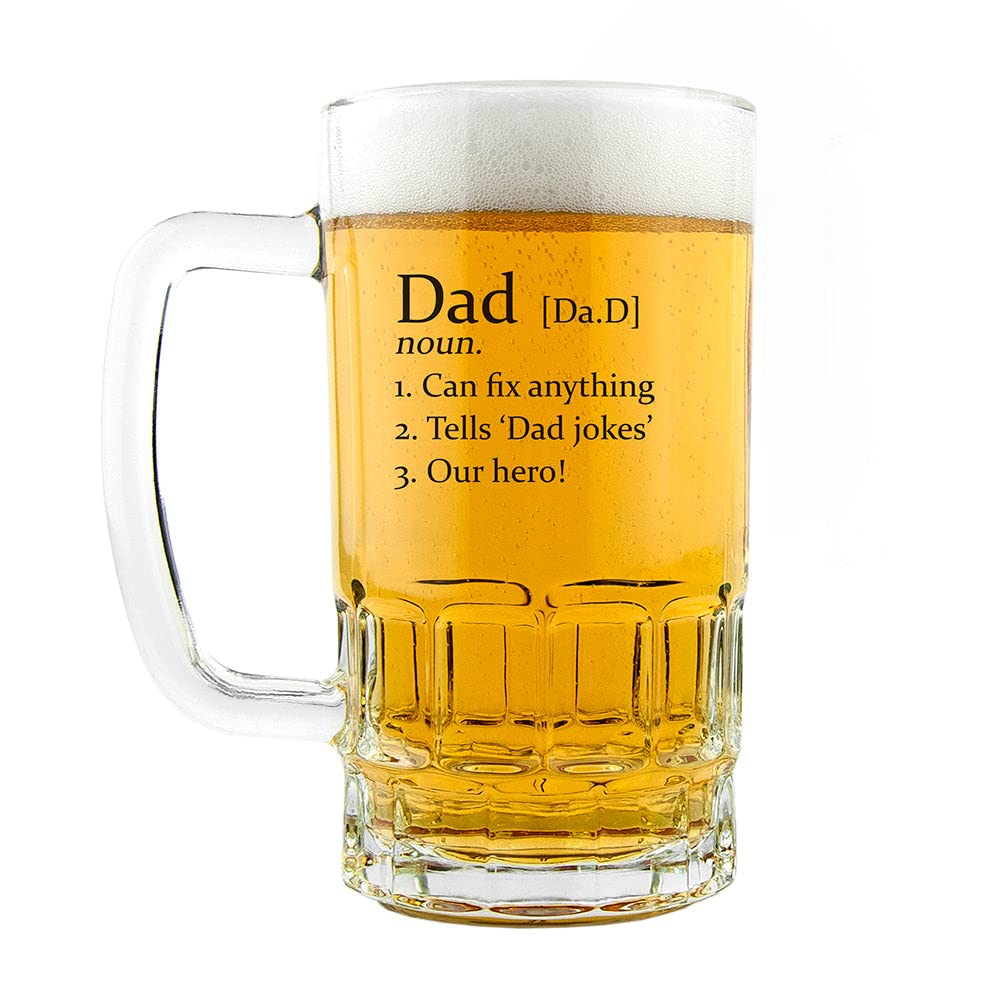 Treat Republic Personalised Definition Tankard – 16cm x 9cm, High-Quality Glass, Solid Base, Beer Glass Tankard, Custom Name, Dishwasher Safe | Glassware