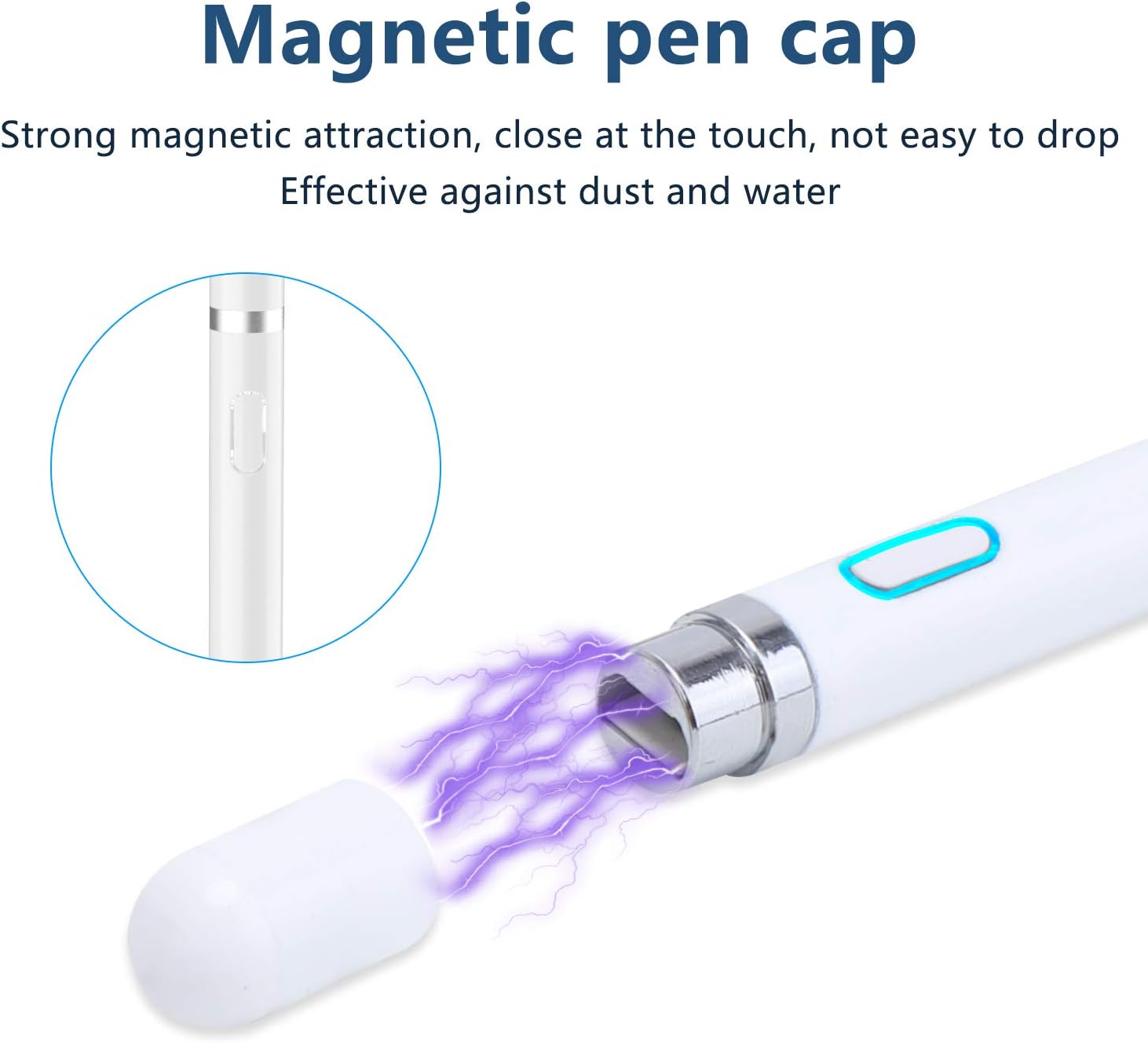 Active Stylus Pen for Touch Screens, Rechargeable Pencil Digital Stylus Pen Compatible with iPad and Most Tablet (White) : Electronics