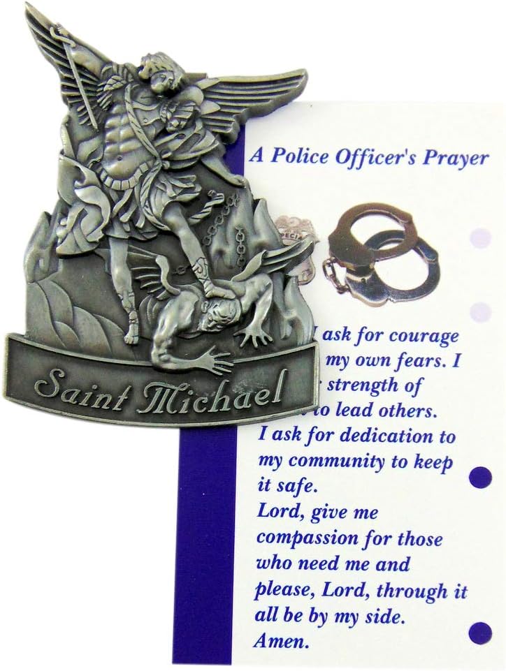 Saint Michael Visor Clip Auto Police Set Car Accessory with Prayer Card