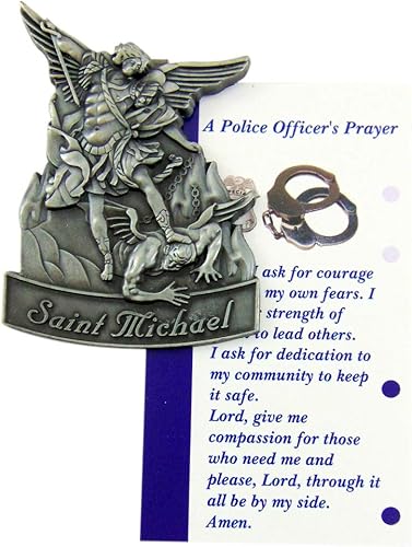 Westmon Works Saint Michael Visor Clip Auto Policía Set Accesorio de Coche con Tarjeta de Oración