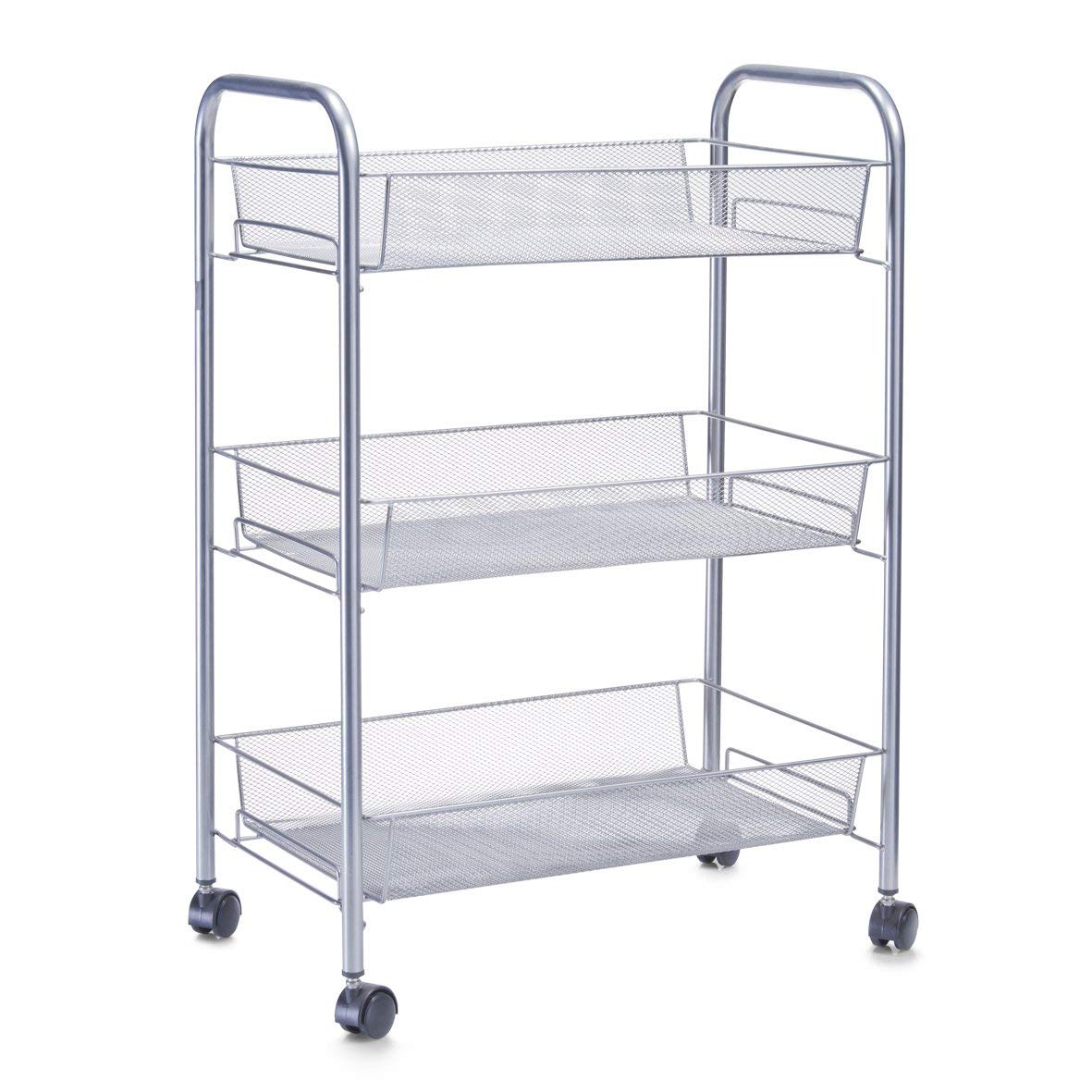 Zeller 17720 Carrito con Bandejas, Mesh, Gris, 44x26x62.5 cm