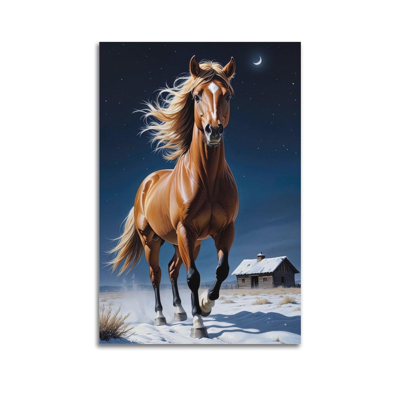 WZKTCL Animal Artwork Poster Horses in The Woods Poster Decorative Painting Canvas Wall Posters And Art Picture Print Modern Family Bedroom Decor Posters 24x36inch(60x90cm)