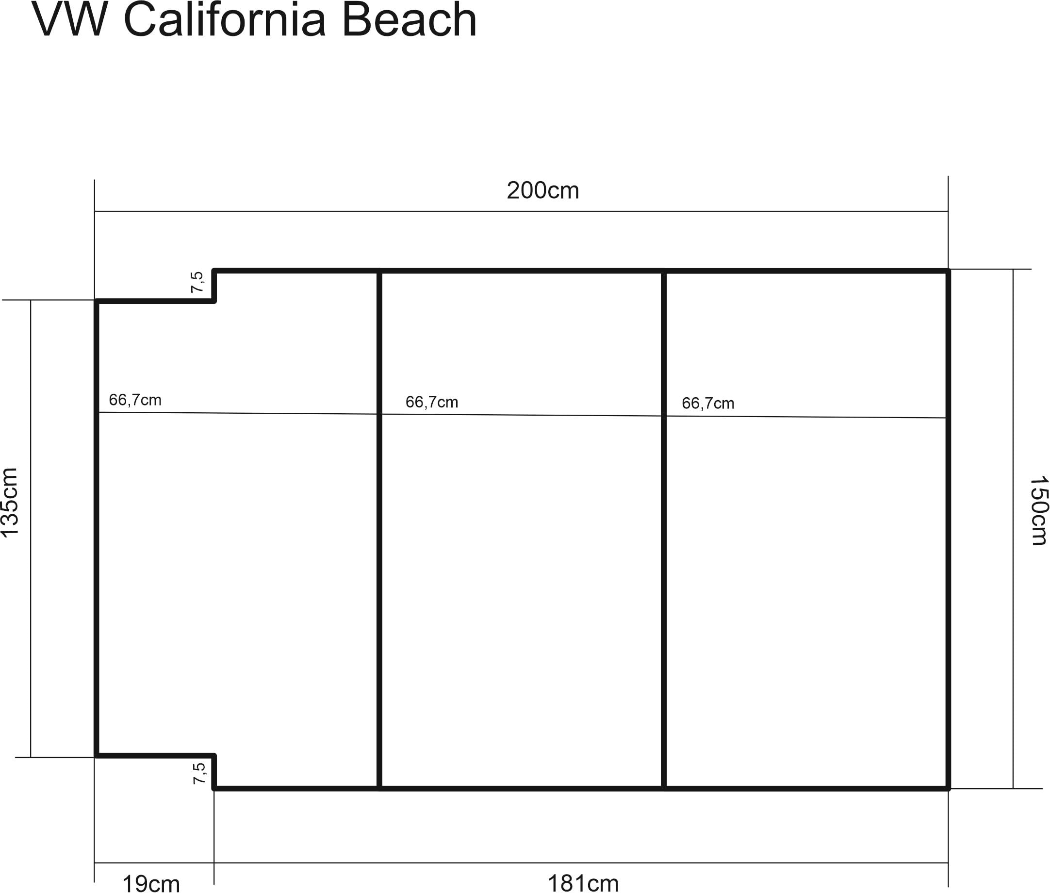 GoldenGroup Auto Matratze 200x150 cm für VW T6,T5 California Beach – Faltbare Camping Klappmatratze – 6/8/10 cm, Memory Foam optional – Baumwolle, Velvet,Air-Flow Bezug
