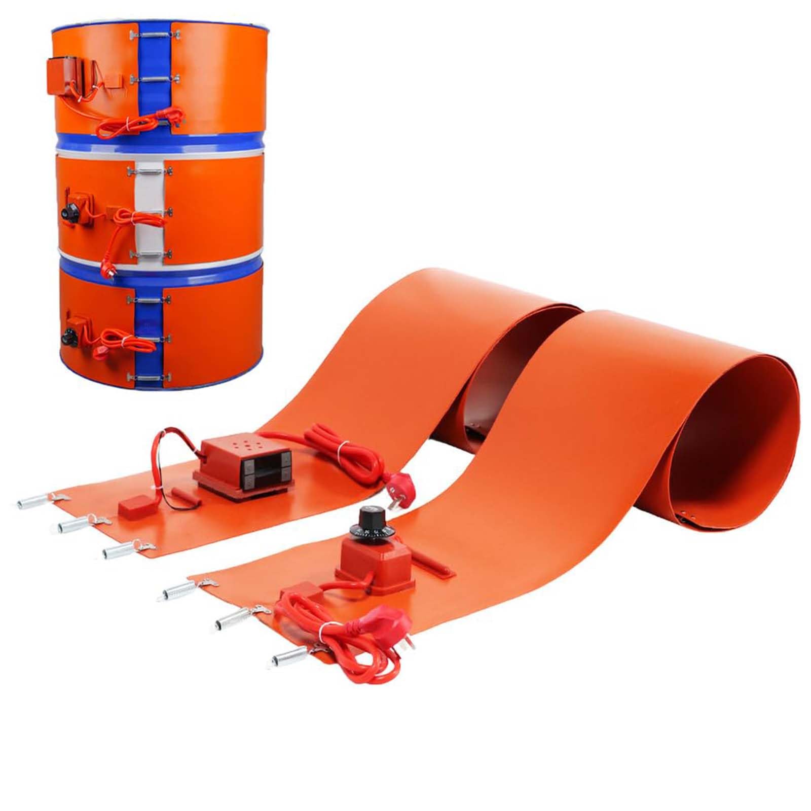 Riscaldatore Elettrico Industriale per Fusti, Fascia Riscaldante in Silicone con Termostato, Fusti per Olio e Miele, Protezione Antigelo/Condensa per Barili E Secchi,Digital Display,200L3000W