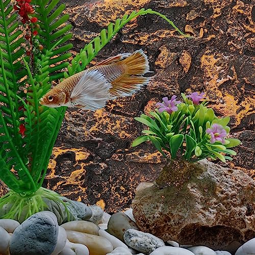 Image of Kisangel 3D Reptile Tank Background, 17.7 x 11.8 Inch Realistic Rock Terrarium Backdrop Board, Polyurethane Foam Habitat Decor for Bearded Dragon, Lizard, Gecko, Snake & Aquarium