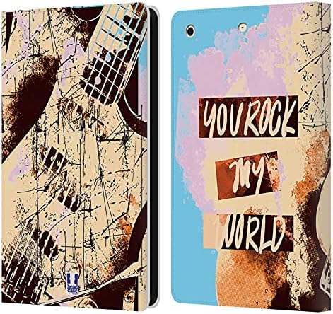 Head Case Designs Grunge Guitar All About Music Leather Book Wallet Case Cover Compatible with Apple iPad Mini 1 / Mini 2 / Mini 3