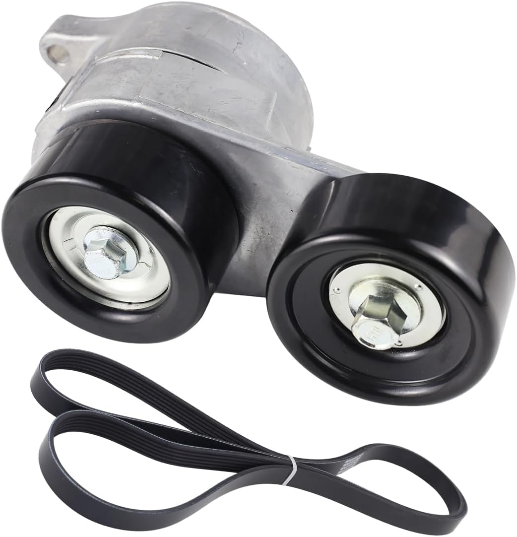 Belt Tensioner Assembly with Serpentine Drive Belt Compatible with Honda Ridgeline Pilot Odyssey Crosstour Accord 2011-2017, 31170-RV0-A01 56992-RV0-A05