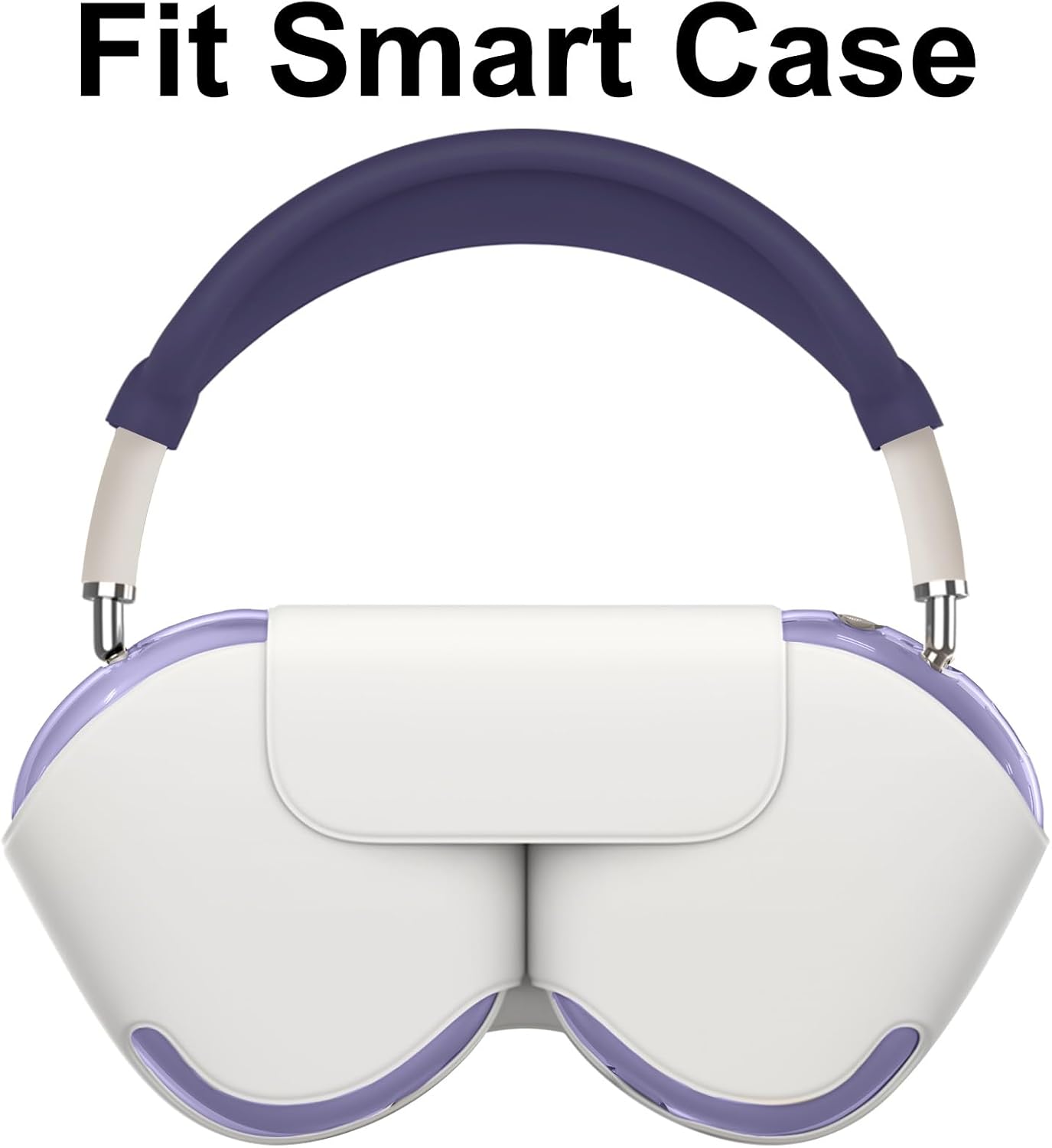 [4 in 1] Silicone Case Cover for AirPods Max, Clear Soft TPU Ear Cups Cover/Ear Pad Case Covers/Headband Covers Transparent Accessories for Apple AirPods Max (2024/2020)(USB-C/Lightning), Dark Purple - Image 7