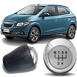 Bola de Câmbio Manopla Onix Prisma Spin Cobalt Sonic 2013 a 2020 Lente Prata Aro Cromado 5M