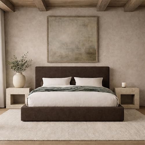 Square Bed – Washable Cover - Soft Upholstered Linen -