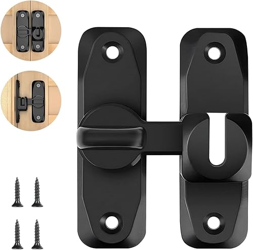 Cerradura de puerta de granero Cerradura de puerta de 90180 grados, cerradura de seguridad de aleación de zinc, cerradura de puerta corrediza,