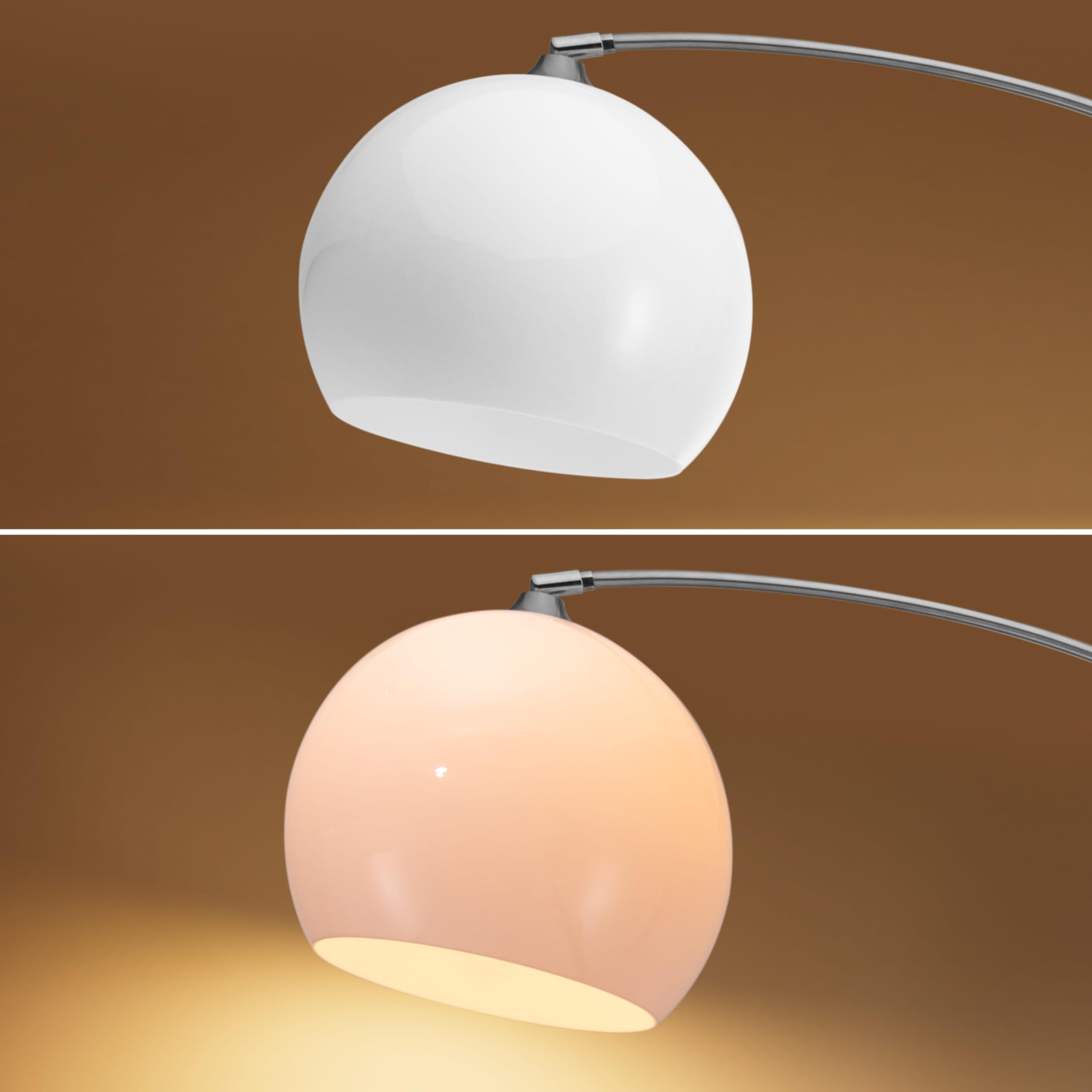 Monzana Lampada da Terra Altezza Regolabile 190-210 Base Marmo Acciaio Inox Piantana ad Arco Orientabile Salotto Soggiorno