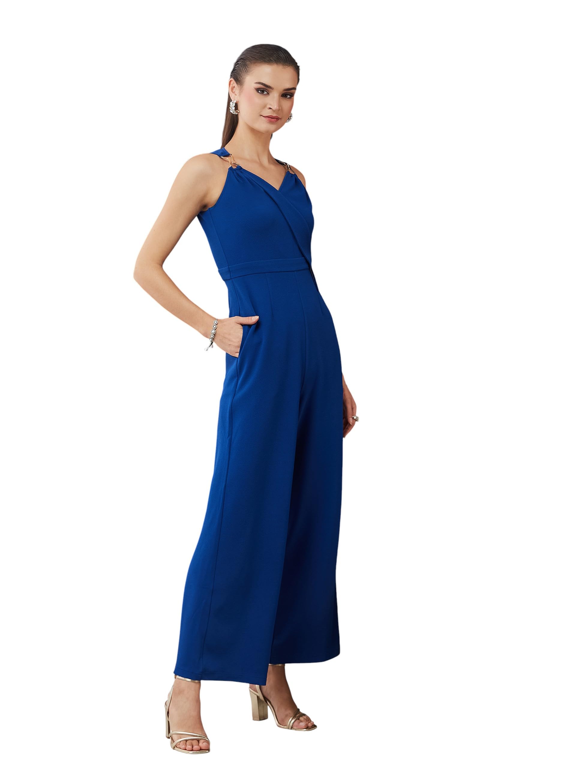 miss chase Women's V-Neck Sleeveless Wrap/Straight Leg Regular Jumpsuit-picture-38