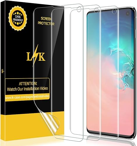 Pack  Pellicola Protettiva per Samsung Galaxy S10   Nuova Versione  Wet Applied Clear Film  Bubble-Free-Riutilizzabile  Protezione Schermo Screen Protector  Garanzia Sostituzione Vita 