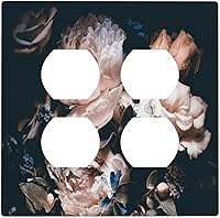 Vista 27 de Cubierta de Placa de Pared de 2 Pandillas de Mármol Abstracto, Placa Frontal de Interruptor de Luz Eléctrico Decorativa en Azul Marino y Oro