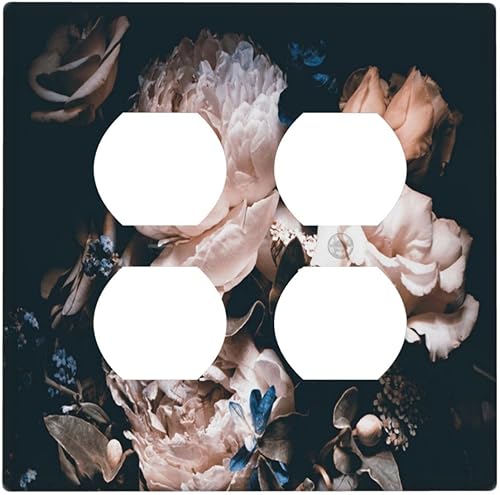 Miniatura 27 de Cubierta de Placa de Pared de 2 Pandillas de Mármol Abstracto, Placa Frontal de Interruptor de Luz Eléctrico Decorativa en Azul Marino y Oro