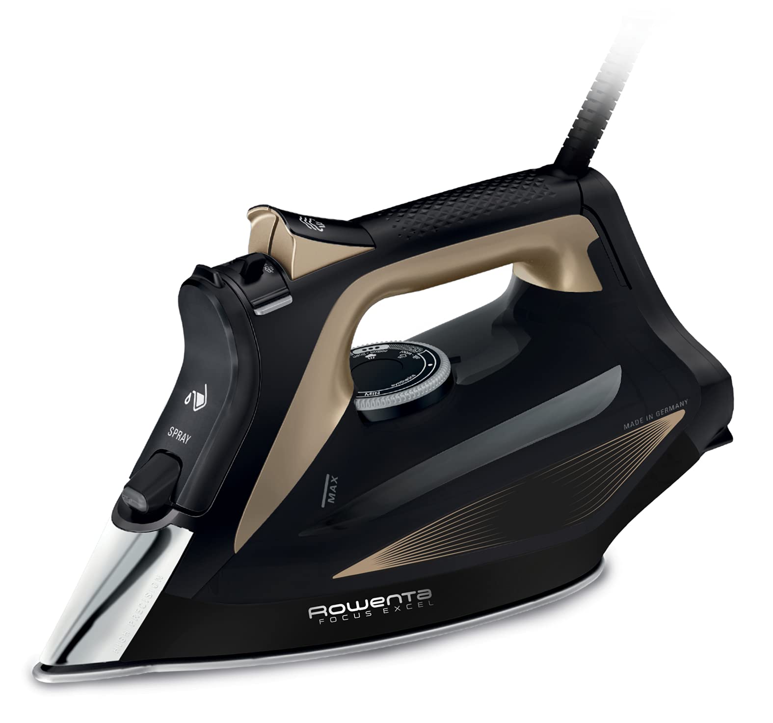 Rowenta Focus Excel Fer à repasser vapeur, Puissance 2700 W, Débit de vapeur de 45 g/min, Fonction pressing de 180 g/min DW5325D1