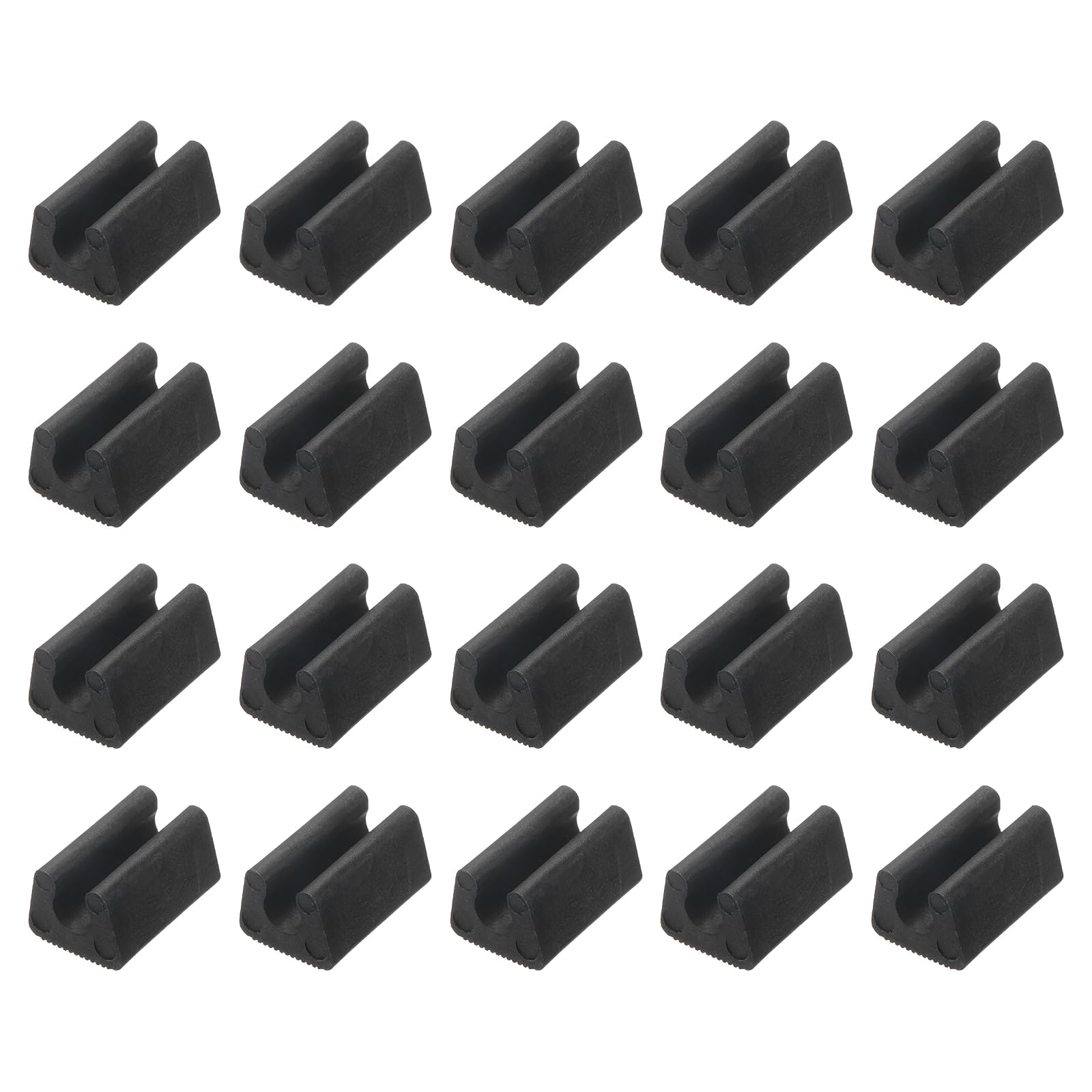 uxcell 20 Pcs Chair Foot U Shaped Floor Glides, 25mm Plastic Chair Leg Caps, Non-Slip Chair Foot Pads for Chair Legs Black