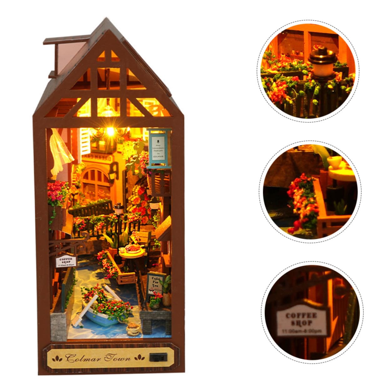 ERINGOGO Domek W Stylu Chaty DIY Model Z Drewna Miniaturowy Zestaw Do Budowy Miniaturowych Mebli Zestaw Do Budowy Miniaturowych Domków Z Drewna Kawa