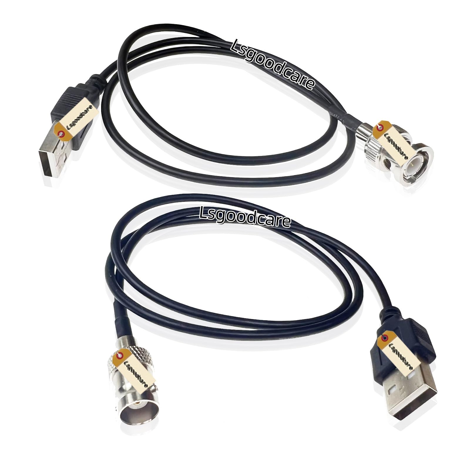 Lsgoodcare BNC Female to USB Male Connector RG174 Cable 23.62Inch, BNC Male Plug to Computer Data Cable USB Connector RG174 Wire 23.62Inch ﻿