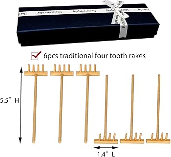 Amazon.com: Zen Garden Mini Bamboon Rake - 6PCS Tabletop Rock Sand