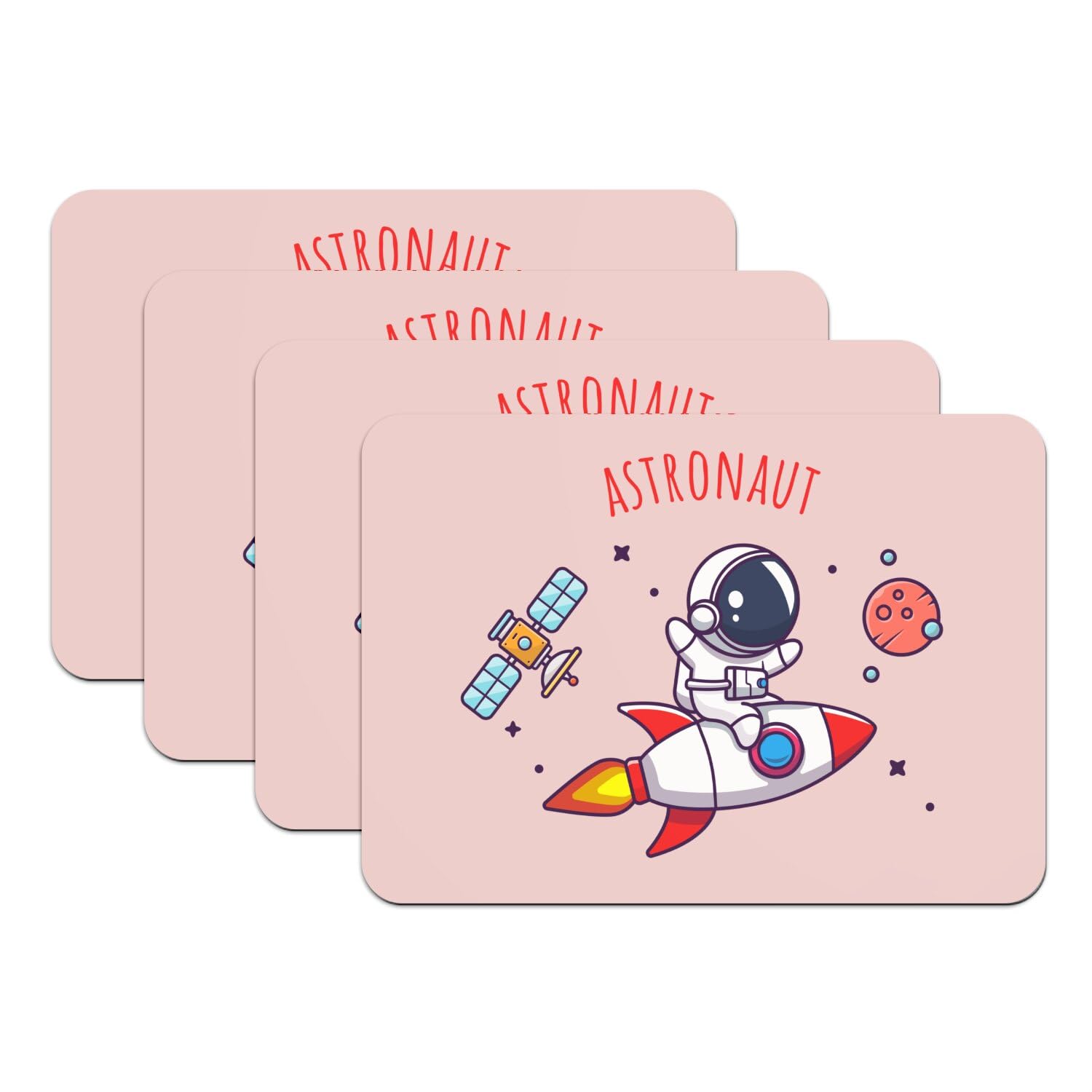 Sets de table rose astronaute en caoutchouc pour protéger votre table des enfants