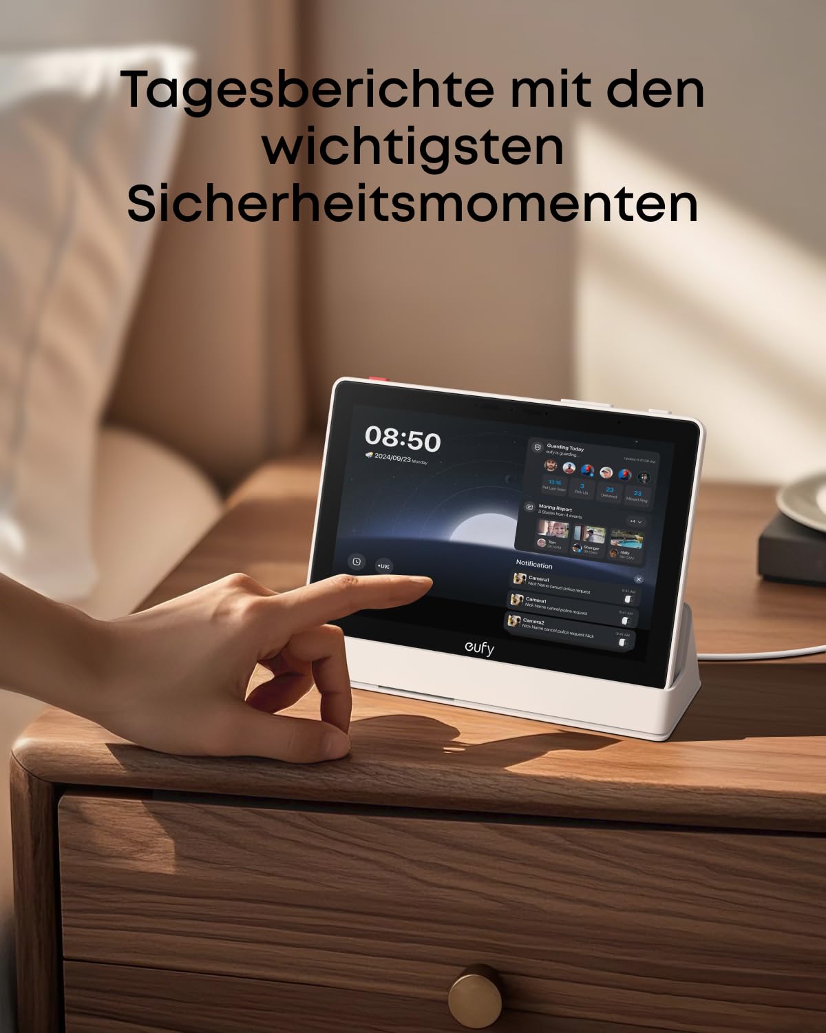 eufy Smart Display 8" Smart Home Hub kompatibel mit eufy Sicherheitsgeräten 4 Ansichten 1 Display kein ABO
