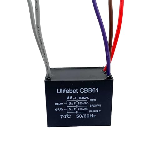 Miniatura 2 de Nuevo condensador de ventilador de techo CBB61 4.5uf + 6uf + 5uf 5 cables 250V