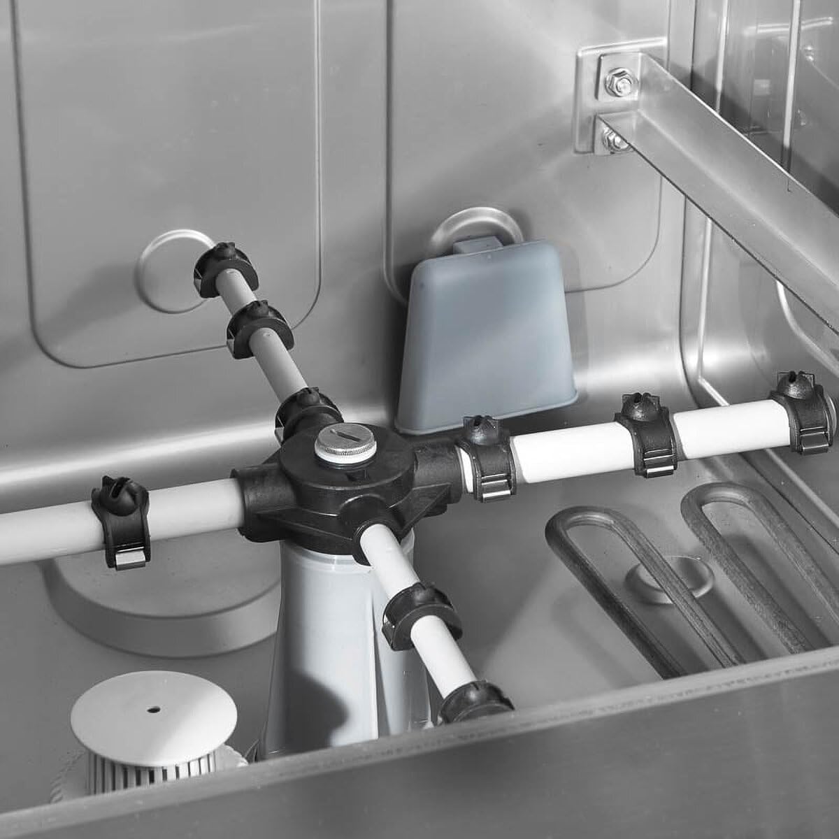 GastroHero ECOLINE-GLSM40SLE Gläserspülmaschine I Edelstahl Spülmaschine mit Laugenpumpe & Enthärter I Geschirrspüler für Gastronomie I Korbmaß 40 cm