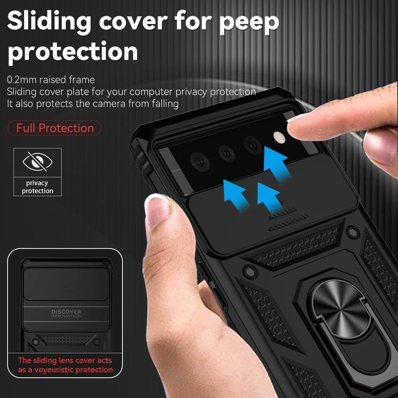 Image of Google Pixel 6 6.4 inch, Ring Armour Defender Dual Layer Hybrid Shock Proof Cover for Pixel 6 6.4 inch - Black