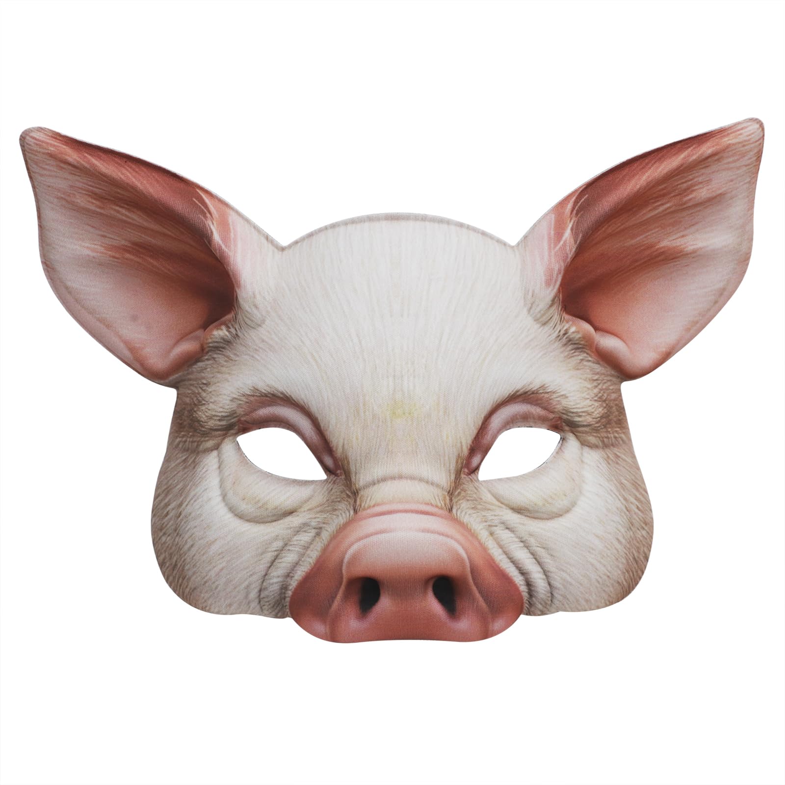 Halloween Animal Mask Funny Realistic Tiger Pig Half Face Mask for Adult (White Pig) — image 1