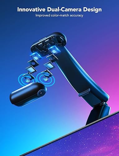 Vista 3 de Govee Envisual - Retroiluminación LED T2 para TV con cámaras duales, tira de luces LED RGBIC Wi-Fi de 11.8 pies para televisores de 55 a 65