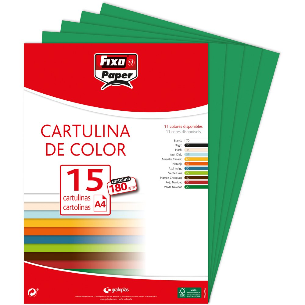 Fixo Paper 11110470 - Pack de 100 – Cartulina blanca A4, 180g — view 38
