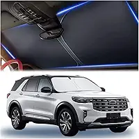 Para-sol automotivo de vidro espesso 240T e vem com bolsa de armazenamento, mantém o interior do carro frio, pára-brisa universal para carros, caminhões, SUVs (G (145 x 80 cm))