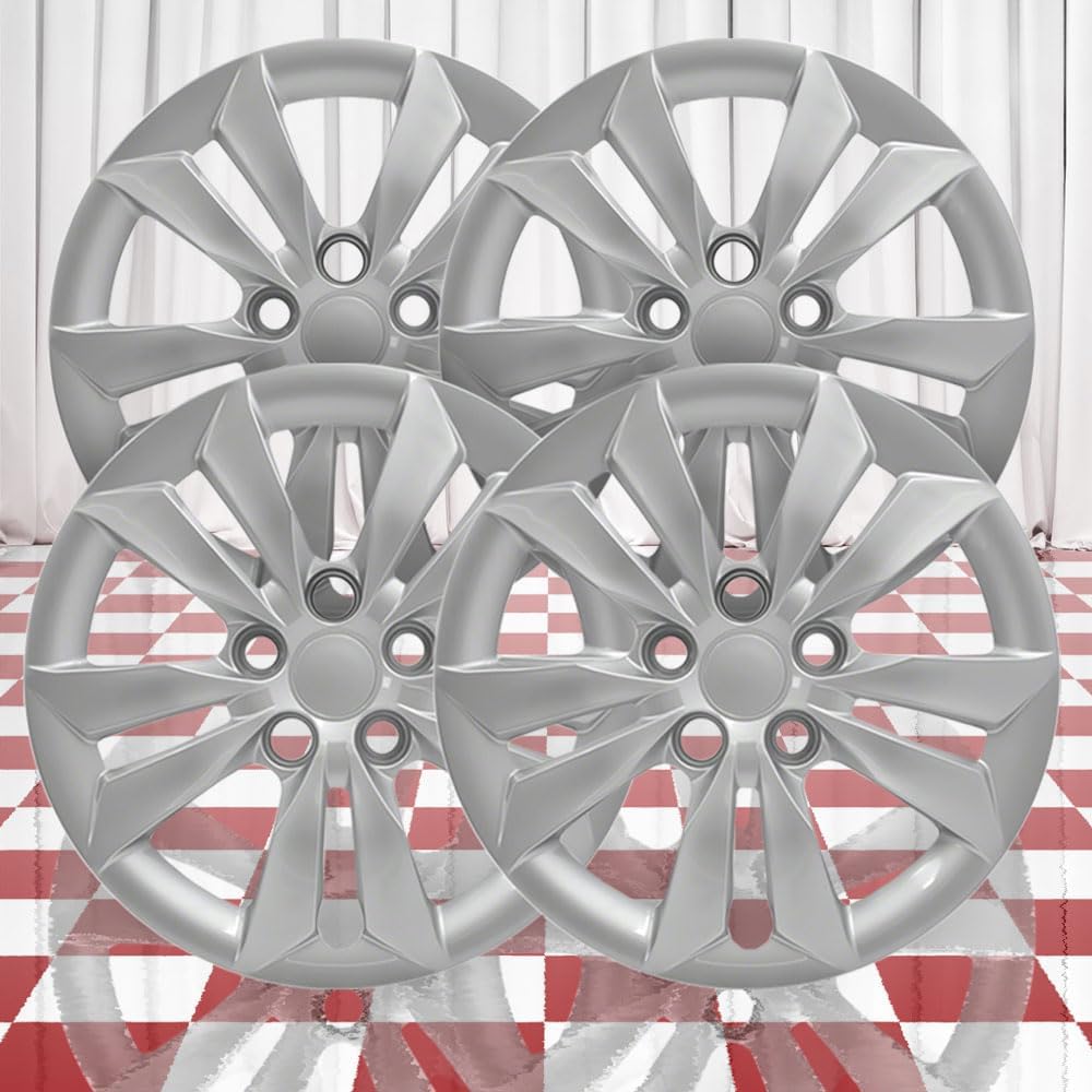 Set of 4 16" Bolt-on Silver Hubcaps for Hyundai Sonata 2011-2014