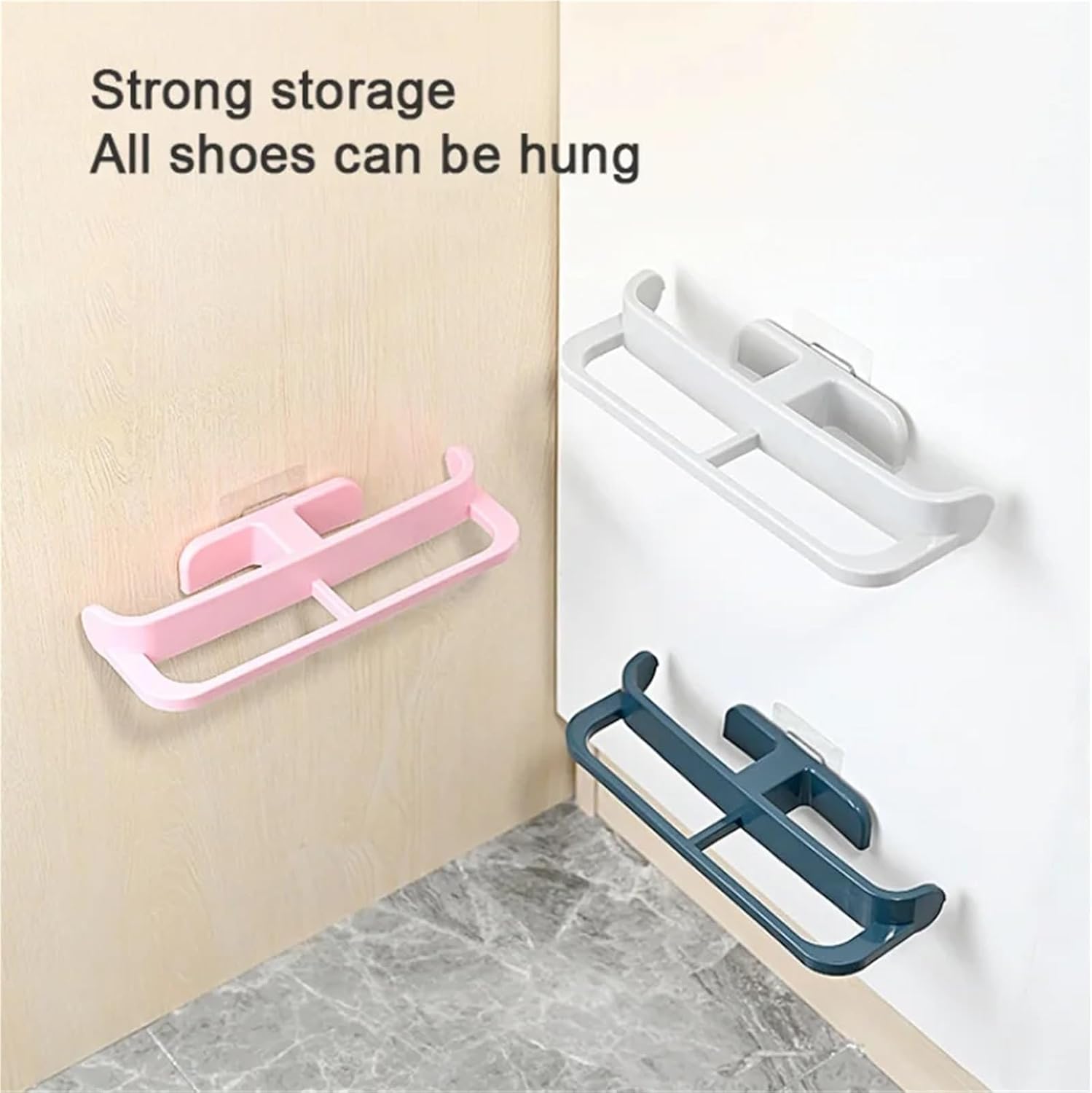 Wall Mounted Shoe Rack 10Pc Wall Mounted Shoes Rack Bathroom Organizer Double layer Punch free Storage Rack Home Slippers Hanger Shelf For Closet Organization(Green)