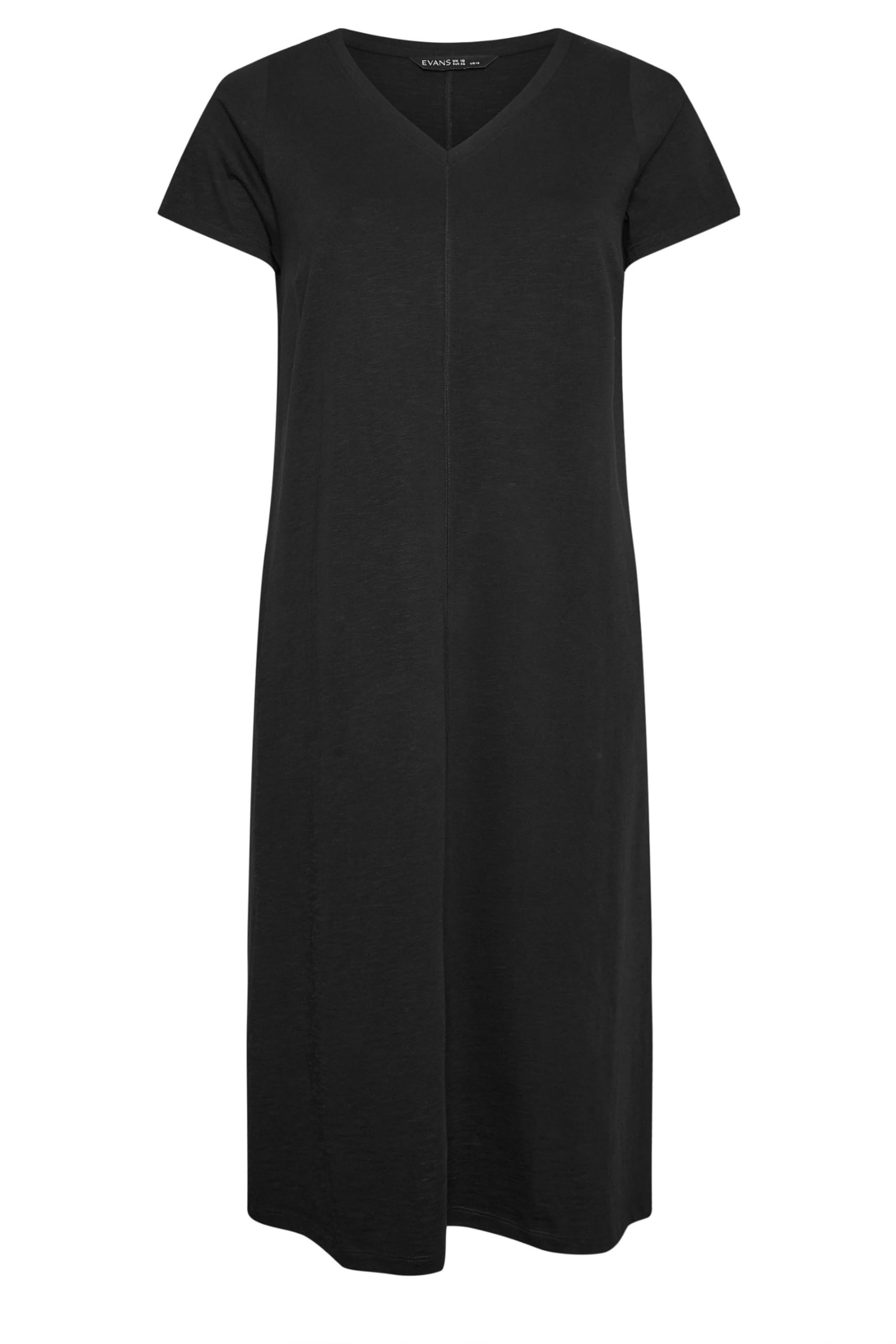 Evans Women's Black Curve Premium Cotton Dress - Plus Size Curve