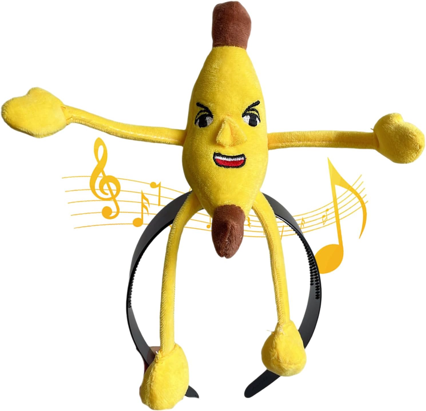 Singing Banana Hairbands Lovely Cartoon Hair Hoop Plush Dolls Funny Head Band for Women's Party Costume