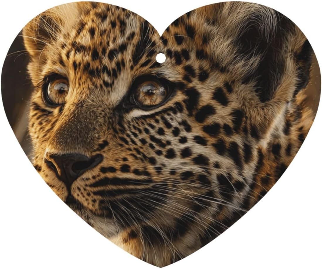 Car Air Freshener 24 PCS Cute Leopard Hanging Car Air Fresheners Auto Interior Decor Card Freshener Strong Scented Card Lavender Cars Scents for Office Bedroom Close Drawer Heart Shape