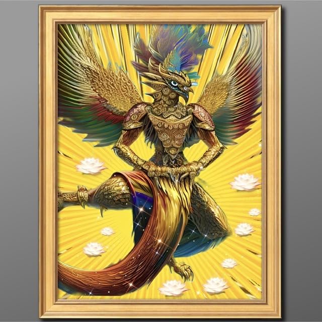 Amazon.co.jp: ガルーダ「グラフィックアートピクチャー」絵画風額付き 