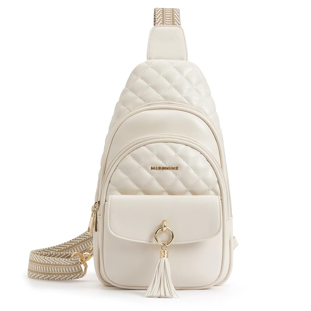 Amazon.com: Missnine PU Leather Sling Bag for Women Quilted