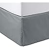 Amazon Basics Lightweight Pleated Bed Skirt, Machine Washable, Wrinkle and Fade Resistant, Queen, Dark Grey