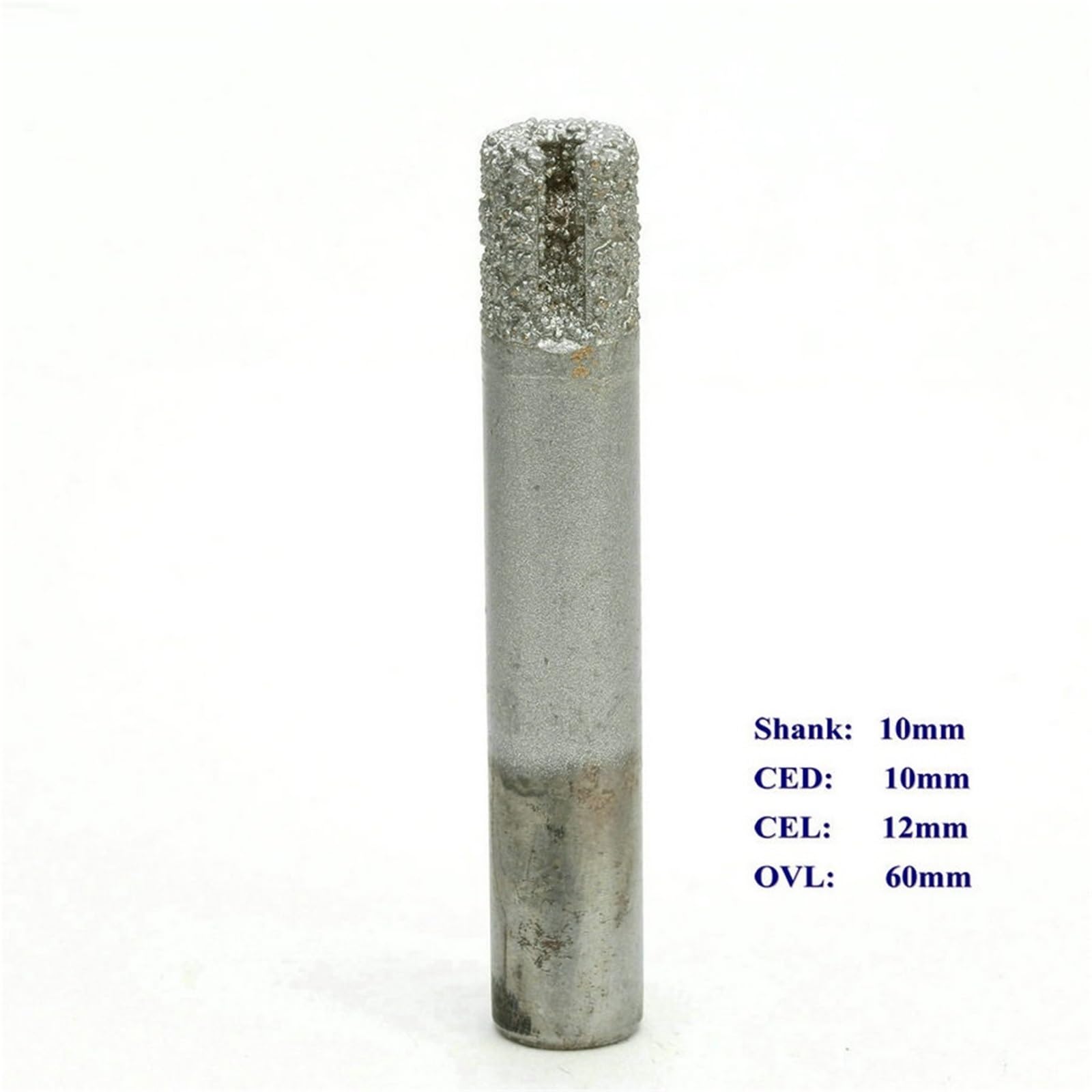 Fresadora de diamante de soldadura de 6-12mm, cortador de grabado, fresa de fondo plano, herramienta de corte de ranura, fresa de ranura recta CNC para piedra(Groove 10 x 12 x 60L)