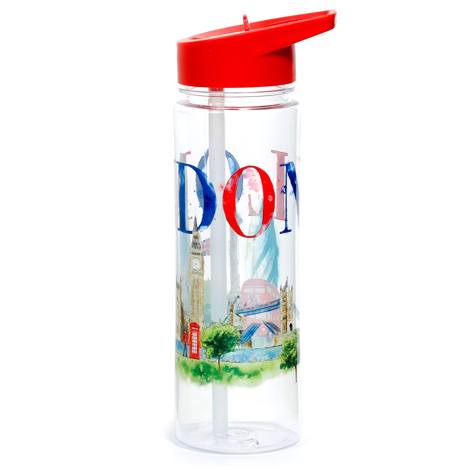Puckator London Tour, Kids Drinks Bottle With Flip Straw, Reusable Water Bottle For Girls And Boys With A Carry Handle - Image 3