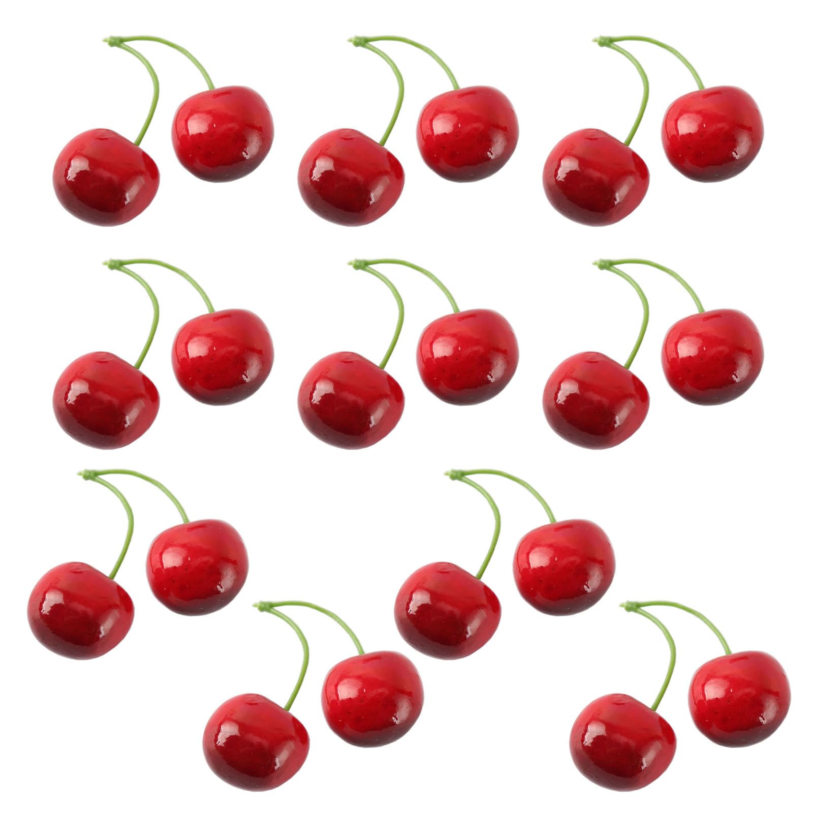 Osniyaw Red 10 Pairs Artificial Cherries Artificial Cherries Artificial Cherry Decorations Artificial Fruit Model For Home Shopping Mall