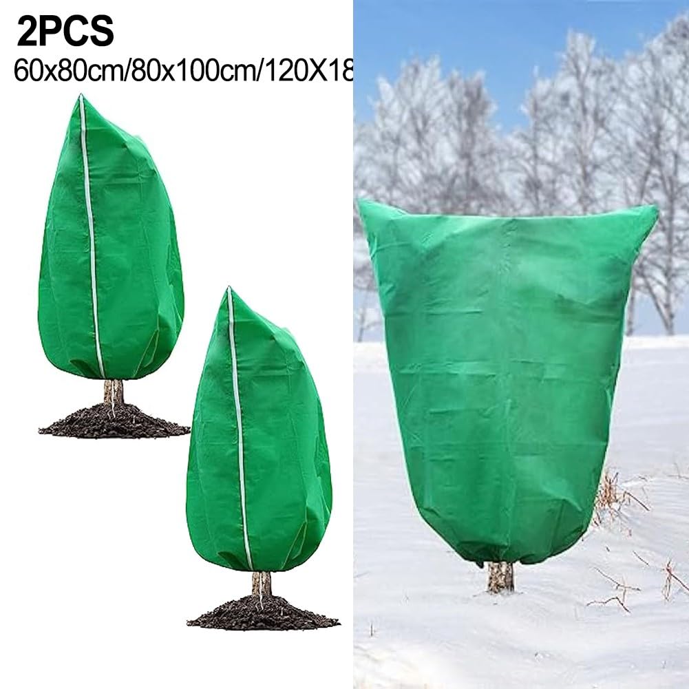 zhibang 2 stuks winter plantenbeschermingszakken, plantvorstbeschermingshoes, plantenhoes vrieschutz plantvorstdeken voor planten bomen hoezen jas met ritssluiting trekkoord (200cm x 240cm, wit