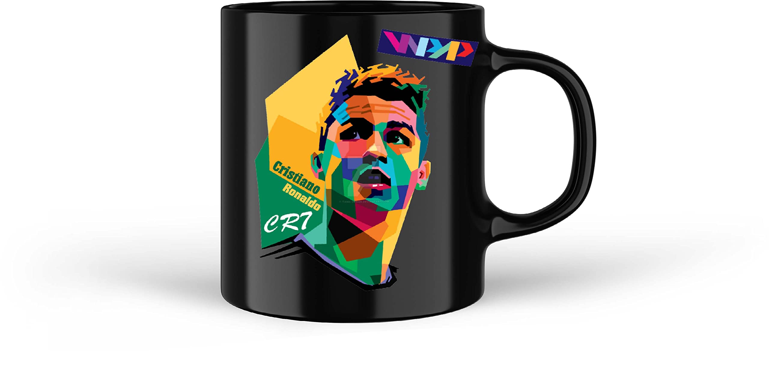 PRECIOUS GIFTS Printed Ceramic Coffee Mug | 330 ml | Best Gift for Loving Ones | Cristiano Ronaldo Printed Black Ceramic Tea or Coffee Mug