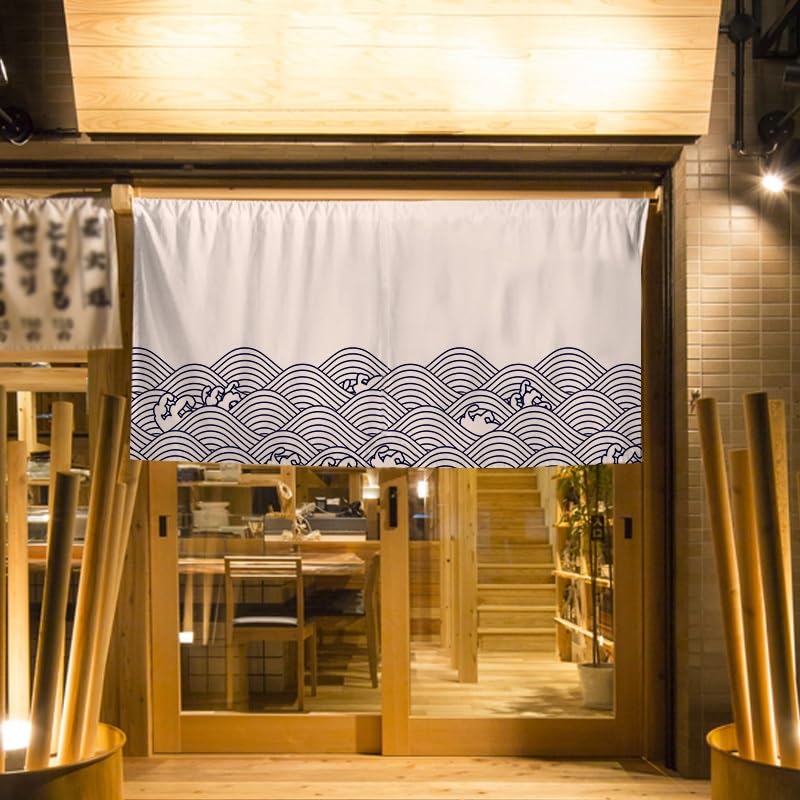 Cortina de media ventana noren para cubrir marcos vacíos y decorar entradas con estilo