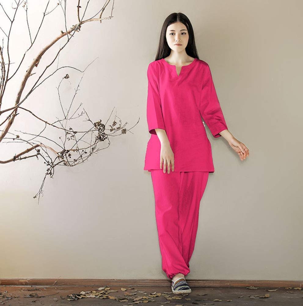 Tuta da Meditazione per Donna Zen Kung Fu Uniforme Cinese Tai-Cotone,C-XL